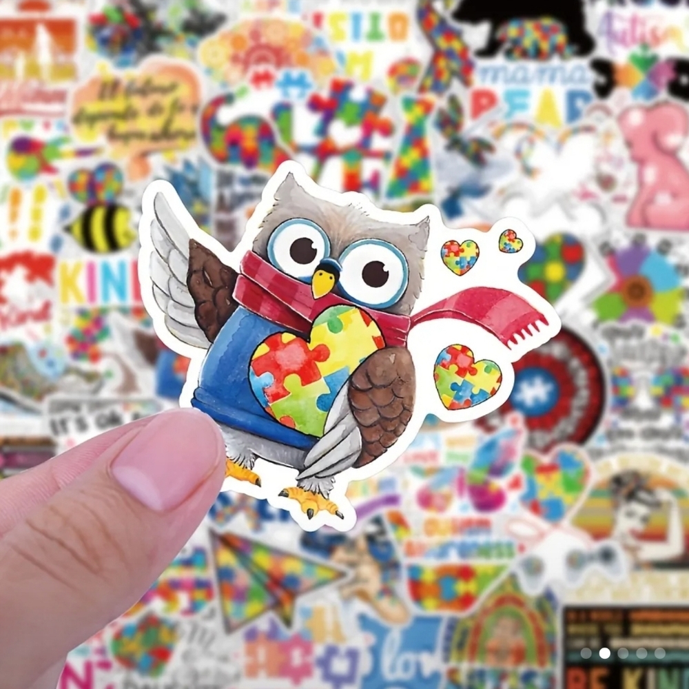 NEW Random 10pc Autism Awareness Vinyl Water Proof Stickers - Picture 2 of 6